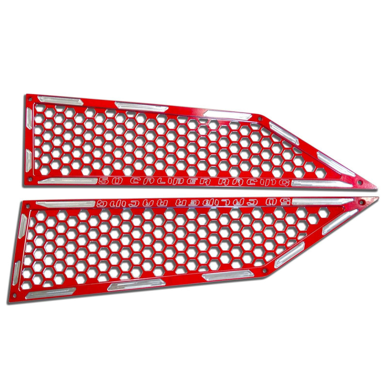 Custom CNC Billet Air Intake Grille Bezels for RZR XP Turbo - Red Powdercoat Finish