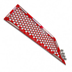 Custom CNC Billet Air Intake Grille Bezels for RZR XP Turbo - Red Powdercoat Finish