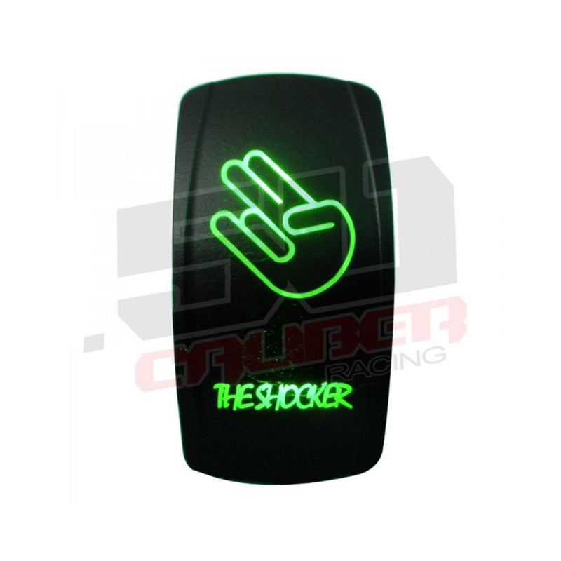 Waterproof On/Off Rocker Switch Sexy Design "Shocker" with Green LED Illumination