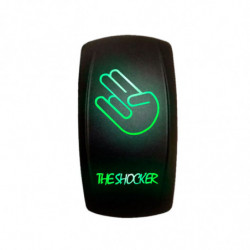 Waterproof On/Off Rocker Switch Sexy Design "Shocker" with Green LED Illumination