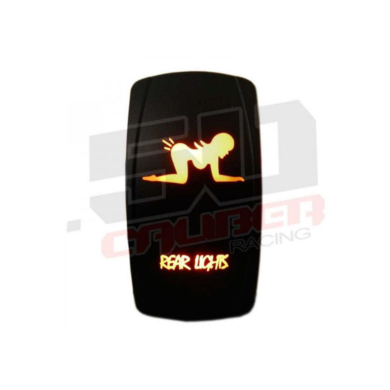 Waterproof On/Off Rocker Switch Sexy Design "Rear Lights" with Orange LED Illumination