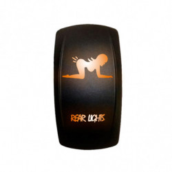 Waterproof On/Off Rocker Switch Sexy Design "Rear Lights" with Orange LED Illumination