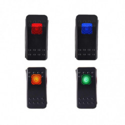 50 Caliber Racing ON/OFF Waterproof Rocker Switch, LED Backlit Available in Red, Blue, Green & Orange