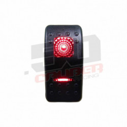 50 Caliber Racing OFF/ON/ON Waterproof Rocker Switch, LED Backlit Available in Red Blue Green & Orange