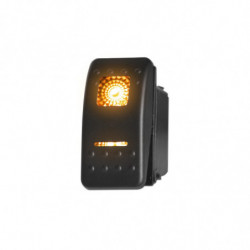 50 Caliber Racing OFF/ON/ON Waterproof Rocker Switch, LED Backlit Available in Red Blue Green & Orange