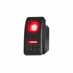 50 Caliber Racing OFF/ON/ON Waterproof Rocker Switch, LED Backlit Available in Red Blue Green & Orange