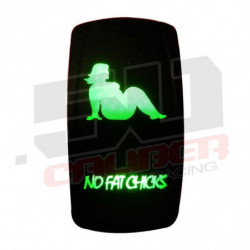 Waterproof On/Off Rocker Switch Sexy Design "No Fat Chicks" with Green LED Illumination