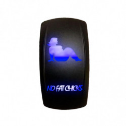 Waterproof On/Off Rocker Switch Sexy Design "No Fat Chicks" with Blue LED Illumination