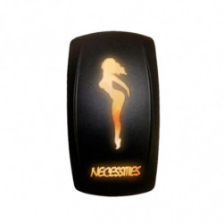 Waterproof On/Off Rocker Switch Sexy Design "Necessities" with ORANGE LED Illumination