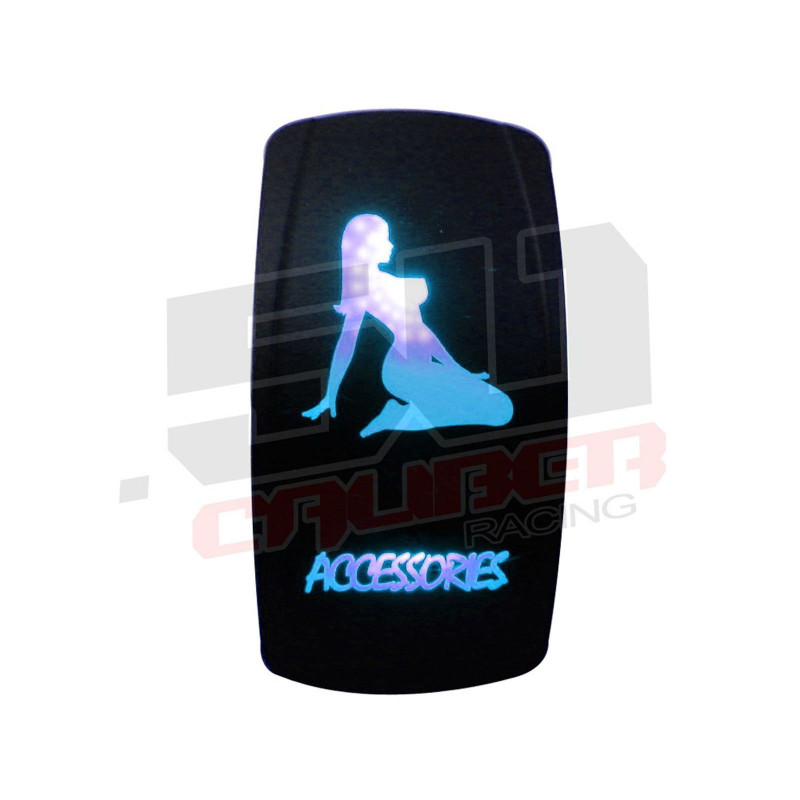 Waterproof On/Off Rocker Switch Sexy Design "Accessories" with Blue LED Illumination
