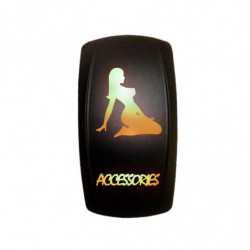 Waterproof On/Off Rocker Switch Sexy Design "Accessories" with Orange LED Illumination