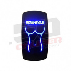 On/Off Rocker Switch "Show Me Your..." Sexy Girl Design Blue