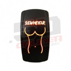 On/Off Rocker Switch "Show Me Your..." Sexy Girl Design Orange