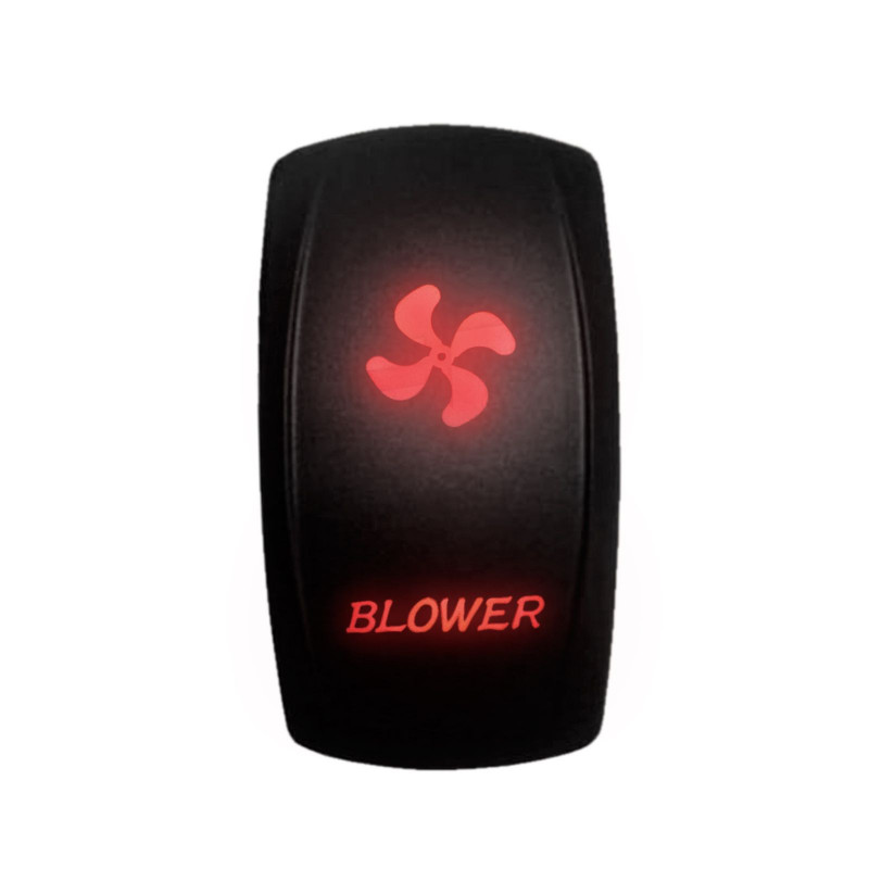 Illuminated 50 Caliber Racing On/Off Rocker Switch with laser-etched design - "Blower"