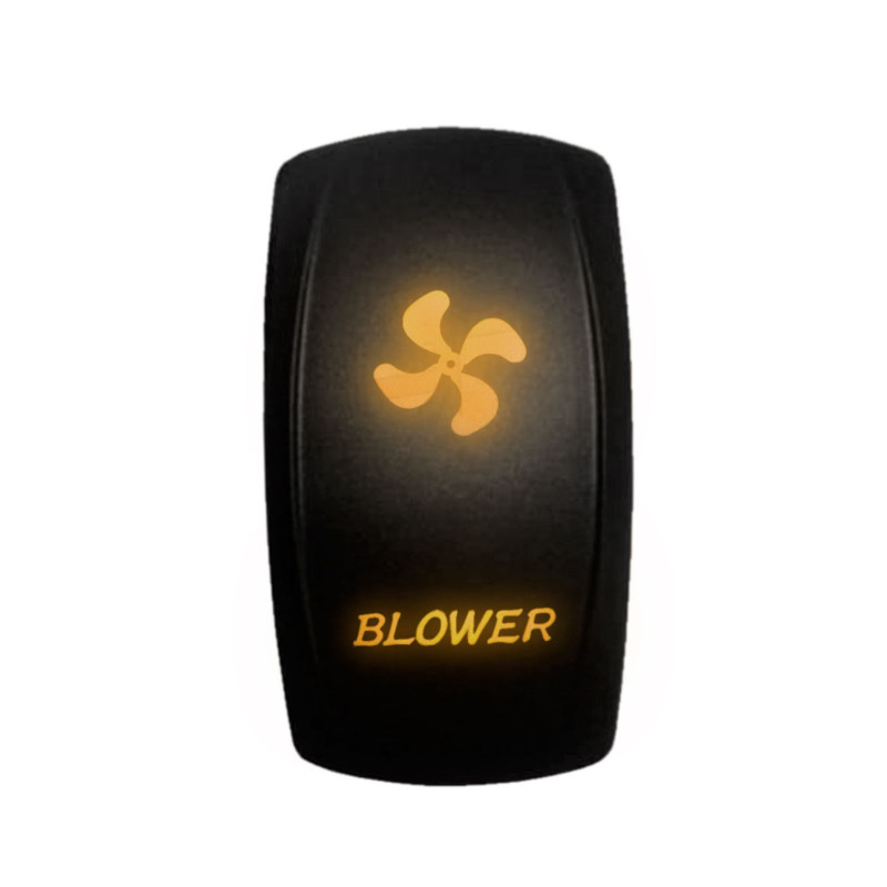 Illuminated 50 Caliber Racing On/Off Rocker Switch with laser-etched design - "Blower"