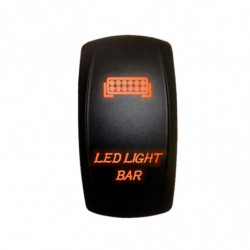 Illuminated 50 Caliber Racing On/Off Rocker Switch with laser-etched design - "LED Light Bar" ORANGE