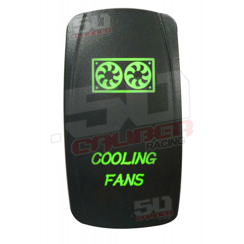 Illuminated On/Off Rocker Switch Cooling Fans Green