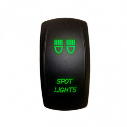 Illuminated 50 Caliber Racing On/Off Rocker Switch with laser etched design - "Spot Lights" Green LED