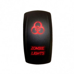 Illuminated 50 Caliber Racing On/Off Rocker Switch with laser etched design - "Zombie Lights" RED LED