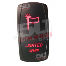 Illuminated 50 Caliber Racing On/Off Rocker Switch with laser etched design - "Lighted Whip"