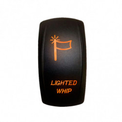 Illuminated 50 Caliber Racing On/Off Rocker Switch with laser etched design - "Lighted Whip"