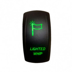 Illuminated 50 Caliber Racing On/Off Rocker Switch with laser etched design - "Lighted Whip"