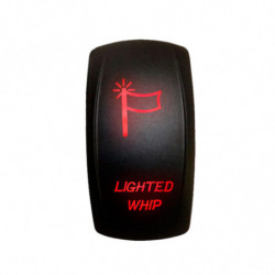 Illuminated 50 Caliber Racing On/Off Rocker Switch with laser etched design - "Lighted Whip"