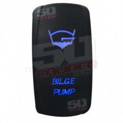 Illuminated 50 Caliber Racing On/Off Rocker Switch with laser-etched design - "Bilge Pump"