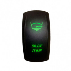 Illuminated 50 Caliber Racing On/Off Rocker Switch with laser-etched design - "Bilge Pump"