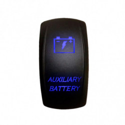 Illuminated 50 Caliber Racing On/Off Rocker Switch with laser-etched design "Auxiliary Battery"