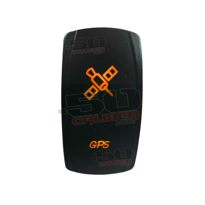 Illuminated 50 Caliber Racing On/Off Rocker Switch with laser-etched design - "GPS"