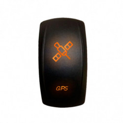 Illuminated 50 Caliber Racing On/Off Rocker Switch with laser-etched design - "GPS"