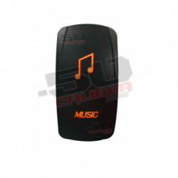 Illuminated 50 Caliber Racing On/Off Rocker Switch with laser etched design - "Music"