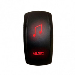 Illuminated 50 Caliber Racing On/Off Rocker Switch with laser etched design - "Music"