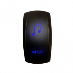 Illuminated 50 Caliber Racing On/Off Rocker Switch with laser etched design - "Music"