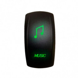 Illuminated 50 Caliber Racing On/Off Rocker Switch with laser etched design - "Music"