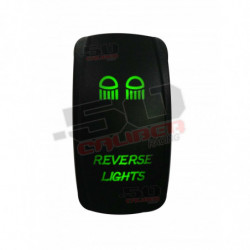 Illuminated 50 Caliber Racing On/Off Rocker Switch with laser-etched design - "Reverse Lights"