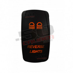 Illuminated 50 Caliber Racing On/Off Rocker Switch with laser-etched design - "Reverse Lights"