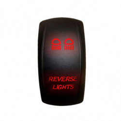 Illuminated 50 Caliber Racing On/Off Rocker Switch with laser-etched design - "Reverse Lights"