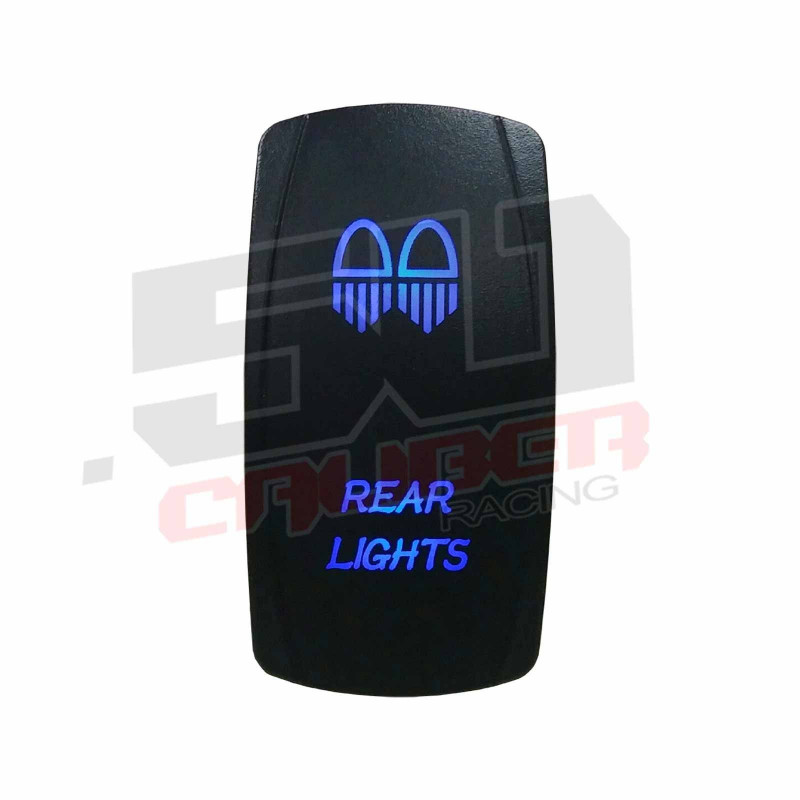 Orange Laser LED Rocker Switch – 5 Pin, Dual Light, 20A 12V – ON/OFF For Rear Lights