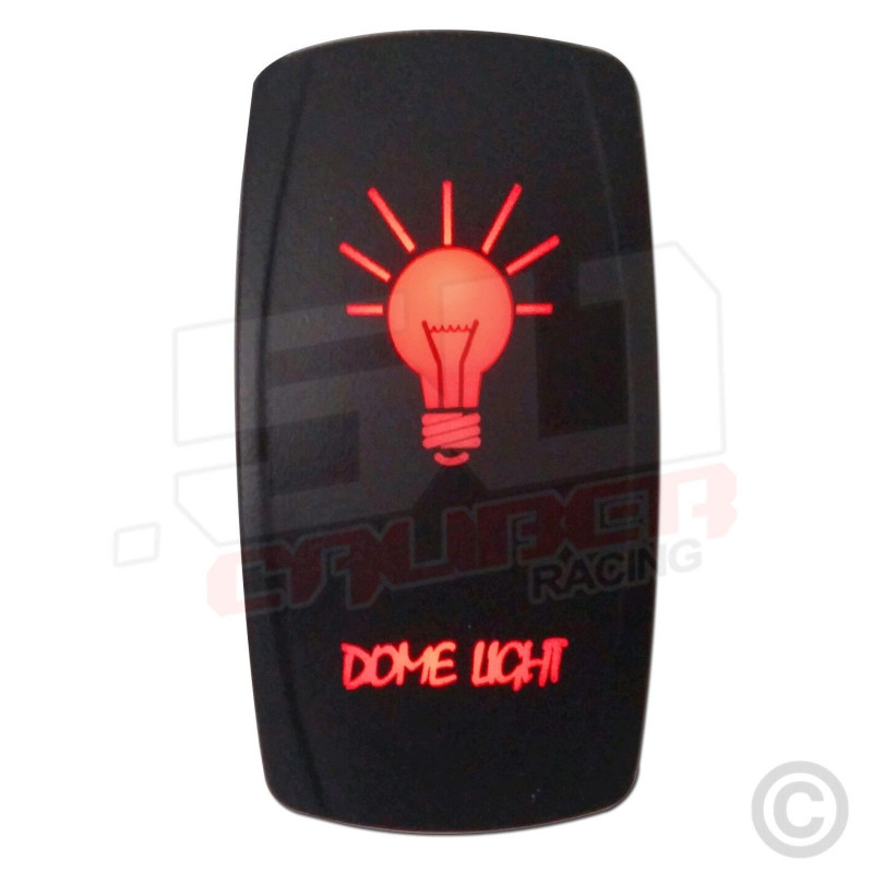 Illuminated 50 Caliber Racing On/Off Rocker Switch with laser etched design - "Dome Light"
