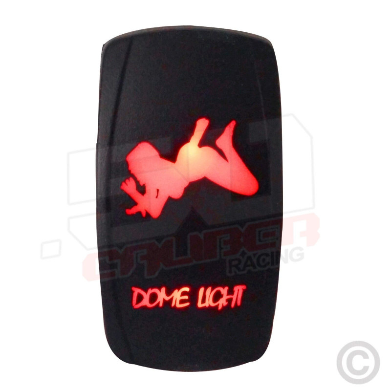 Waterproof On/Off Rocker Switch Sexy Design "Dome Light" with Red LED Illumination