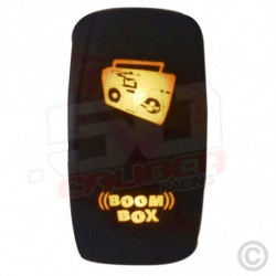Illuminated 50 Caliber Racing On/Off Rocker Switch with laser etched design -"Boom Box"