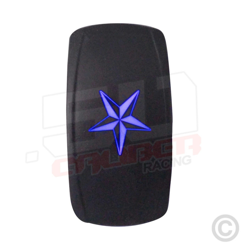 50 Caliber Racing On/Off Rocker Switch with laser etched design - "Nautical Star"