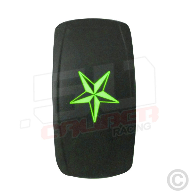 50 Caliber Racing On/Off Rocker Switch with laser etched design - "Nautical Star"