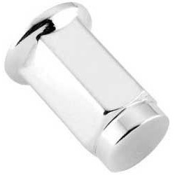50 Caliber Racing Chrome 10mm x 1.25 Flat Lug Nuts 14mm Hex 19mm Round Base Hub Centric Set of 16