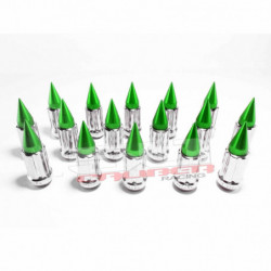 Tapered Splined Lug Nuts Chrome with Removable Spike  - 12 x 1.25mm Thread Pitch
