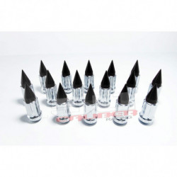 Tapered Splined Lug Nuts Chrome with Removable Spike  - 10 x 1.25mm Thread Pitch