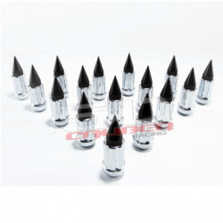 Tapered Splined Lug Nuts Chrome with Removable Spike  - 10 x 1.25mm Thread Pitch