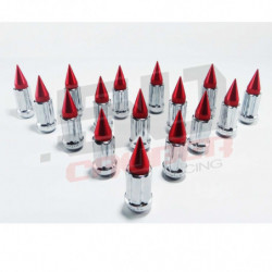 Tapered Splined Lug Nuts Chrome with Removable Spike  - 10 x 1.25mm Thread Pitch